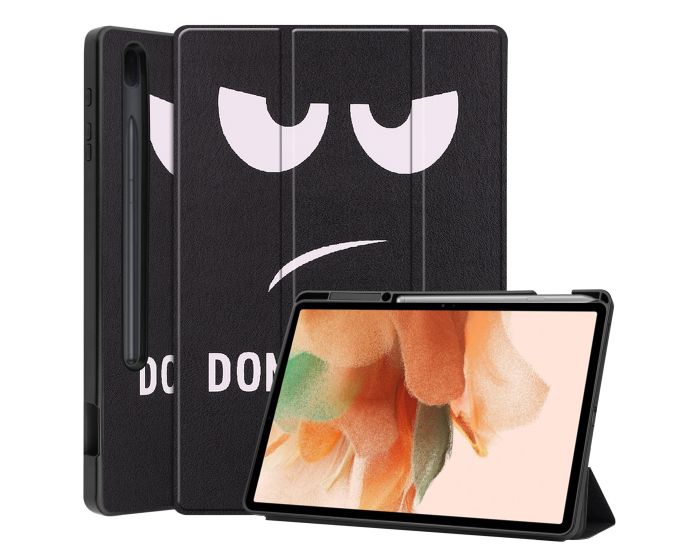 Tri-Fold Book Case Pen Holder με δυνατότητα Stand - Don't Touch Me (Samsung Galaxy Tab S7 FE 5G 12.4 T730 / T736B)