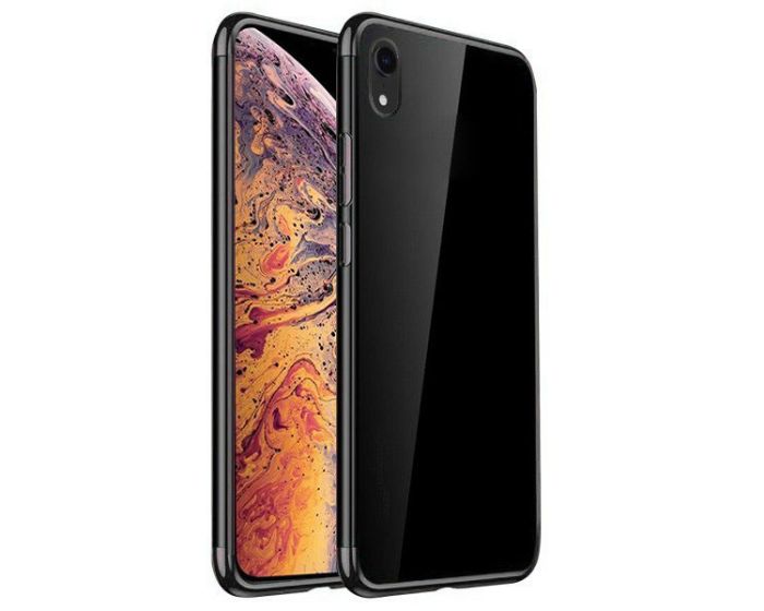 Plating Soft TPU Silicone Case Slim Fit - Θήκη Σιλικόνης Clear / Black (iPhone XR)