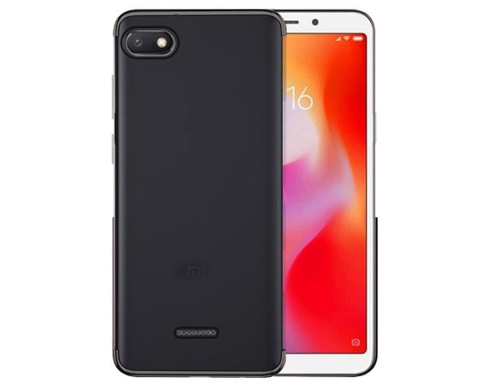 Plating Soft TPU Silicone Case Slim Fit - Θήκη Σιλικόνης Clear / Black (Xiaomi Redmi 6A)