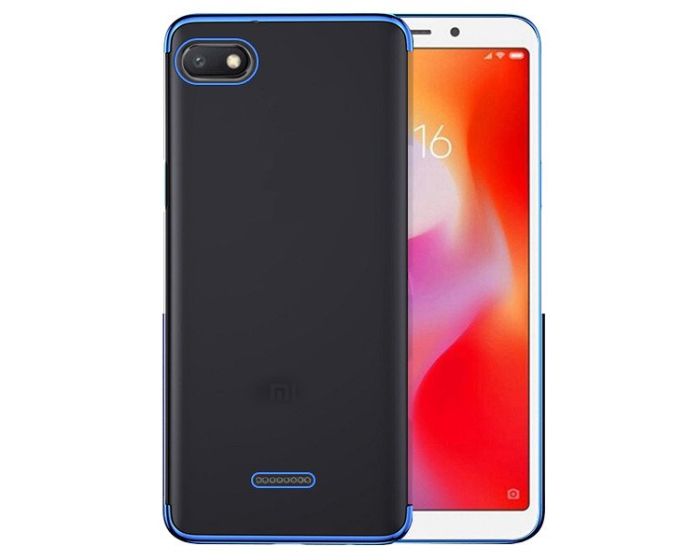 Plating Soft TPU Silicone Case Slim Fit - Θήκη Σιλικόνης Clear / Blue (Xiaomi Redmi 6A)
