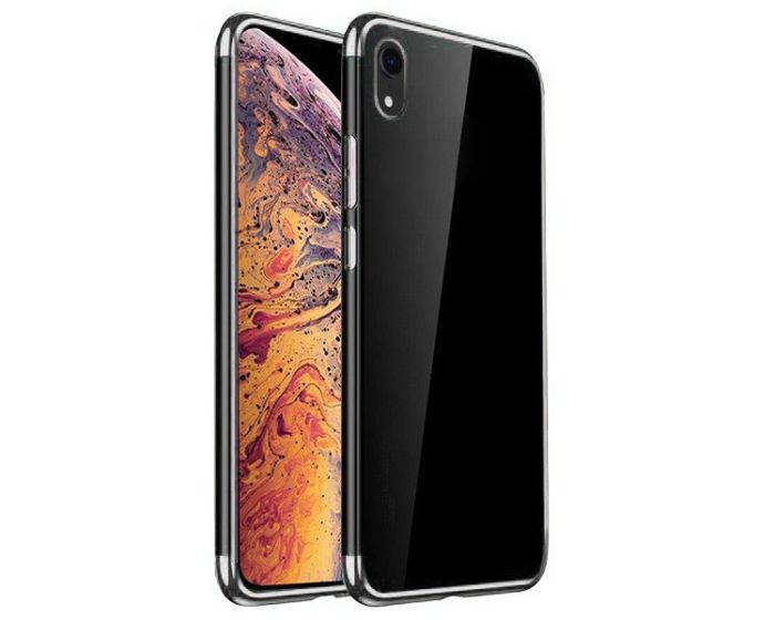 Plating Soft TPU Silicone Case Slim Fit - Θήκη Σιλικόνης Clear / Silver (iPhone XR)