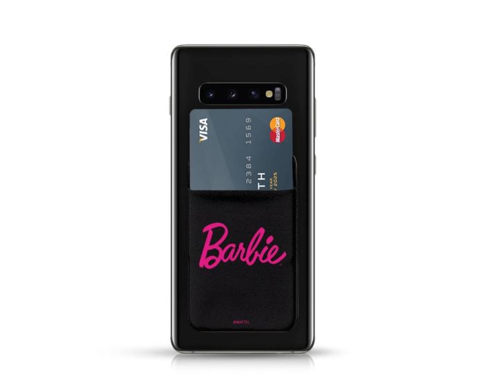 PU Leather Pocket Stickers Αυτοκόλλητη Θήκη Κάρτας για Smartphone - Barbie Black