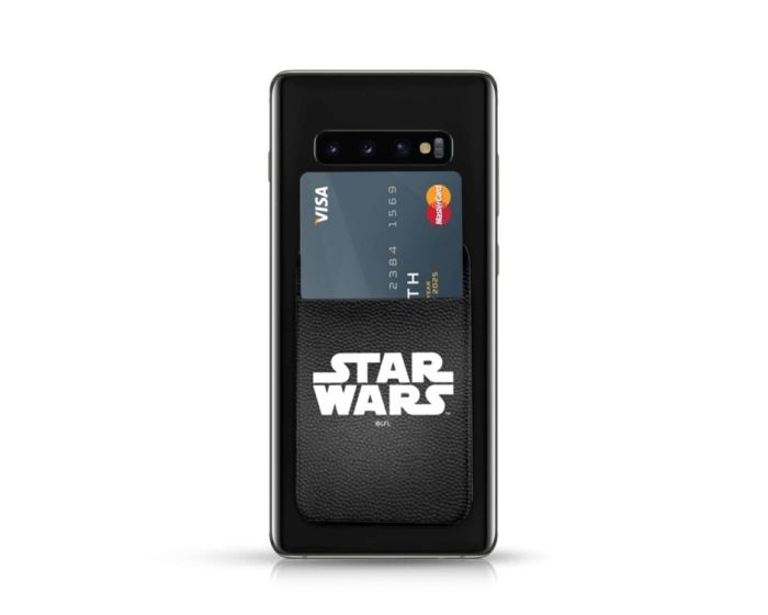PU Leather Pocket Stickers Αυτοκόλλητη Θήκη Κάρτας για Smartphone - Star Wars Black