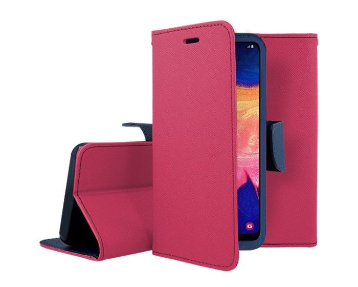 Tel1 Fancy Diary Case Θήκη Πορτοφόλι με δυνατότητα Stand Pink / Navy (Xiaomi Poco M3 / Redmi 9T)