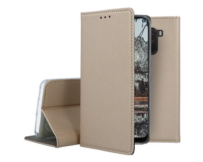 Forcell Smart Book Case με Δυνατότητα Stand Θήκη Πορτοφόλι Gold (Xiaomi Pocophone F1)