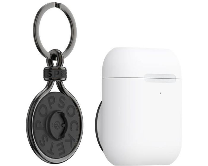 PopSockets PopGrip AirPods with Premium Gunmetal Chain - White (803814)