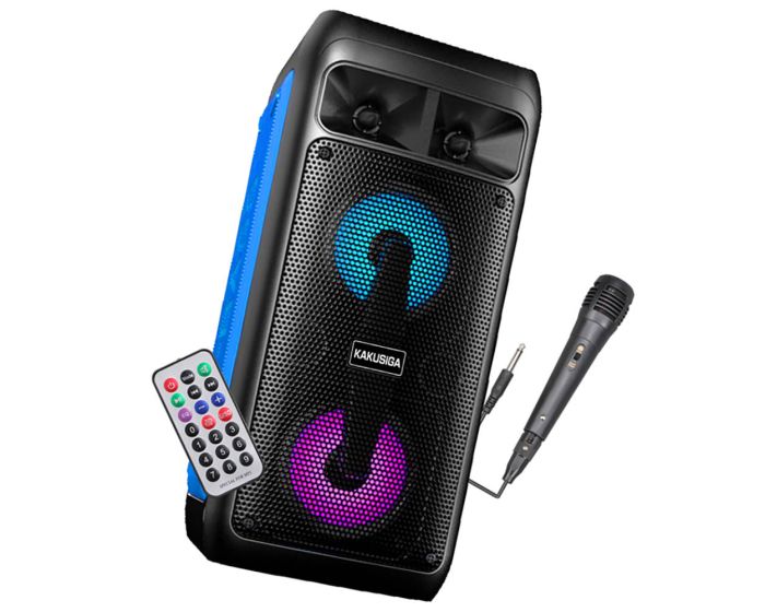 Kakusiga KSC-671 Outdoor Portable Bluetooth Speaker with Karaoke Microphone and  Remote Control Φορητό Ηχείο Bluetooth Black