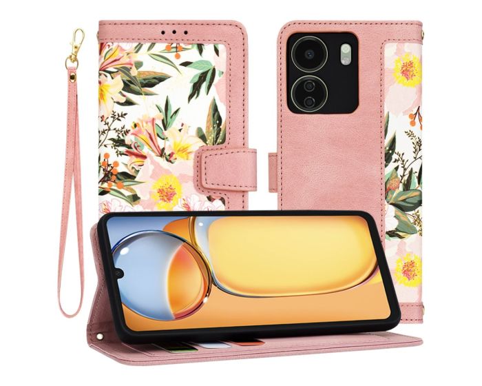 Techsuit FlipCraft Wallet Case Θήκη Πορτοφόλι με Δυνατότητα Stand - Sweetheart Pink (Xiaomi Redmi 13C / Poco C65)