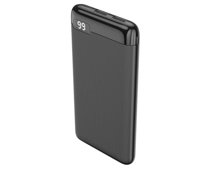 Setty SPBL-10 LCD Power Bank 10000mAh 2A Εξωτερική Μπαταρία - Black - MT82744