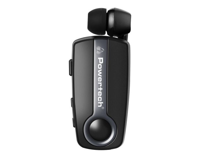 POWERTECH Klipp PT-732 Retractable Wireless Bluetooth Headset με δυνατότητα Σύνδεσης με έως 2 Συσκευές - Gray