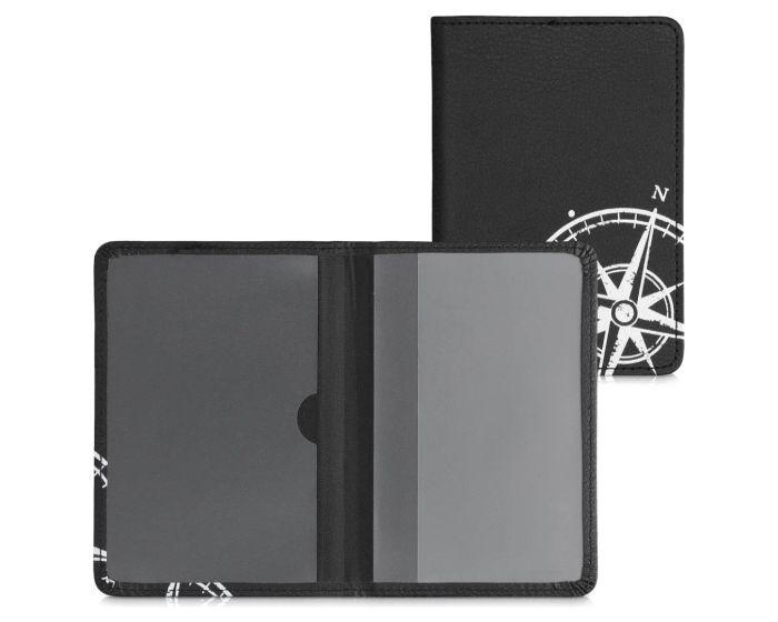 KWmobile Car Document Holder with Card Slots (50104.24) Θήκη Εγγράφων Αυτοκινήτου Navigational Compass White / Black