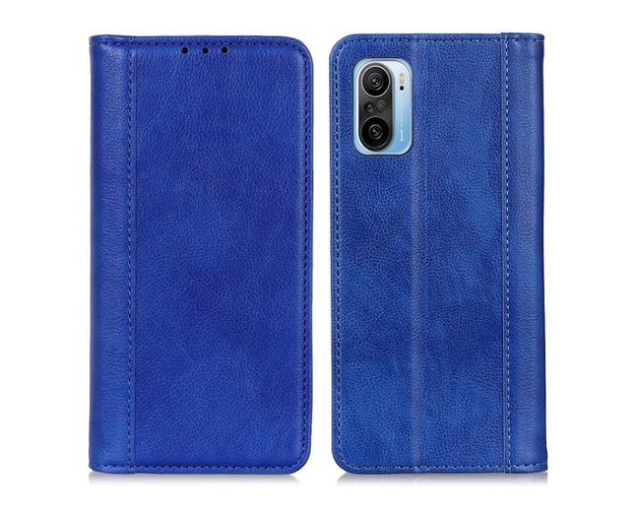 PU Leather Wallet Case Θήκη Πορτοφόλι με δυνατότητα Stand Blue (Xiaomi Poco F3 5G / Mi 11i)