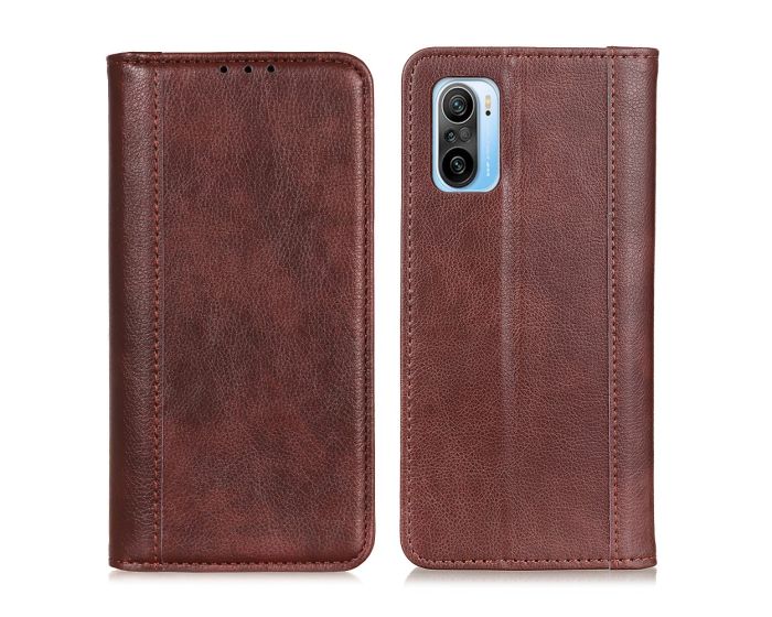 PU Leather Wallet Case Θήκη Πορτοφόλι με δυνατότητα Stand Brown (Xiaomi Poco F3 5G / Mi 11i)
