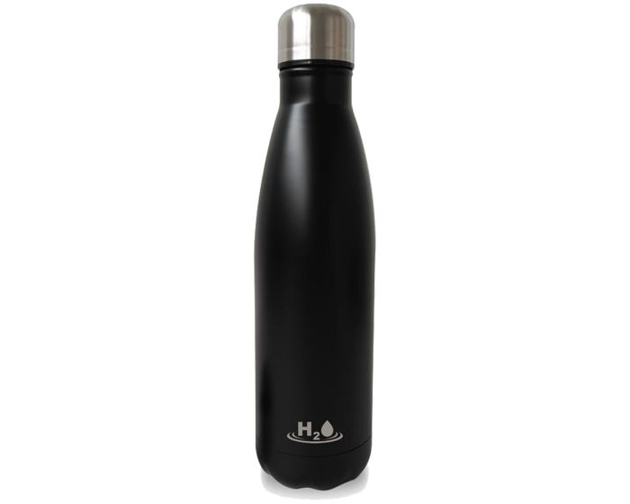 PURO H2O Double Wall Stainless Steel Bottle 500ml Θερμός Black