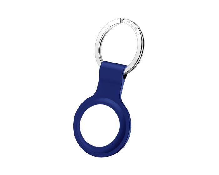 Puro Icon Liquid Silicone Case Keychain with Key Ring for Apple AirTag Θήκη Σιλικόνης - Blue