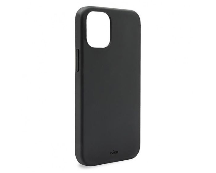 Puro Icon Soft Touch Silicone Case Black (iPhone 12 Mini)