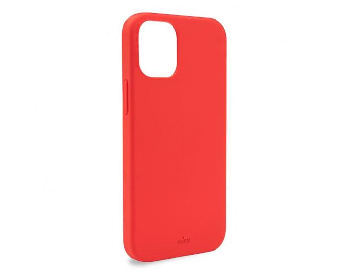 Puro Icon Soft Touch Silicone Case Red (iPhone 12 Mini)