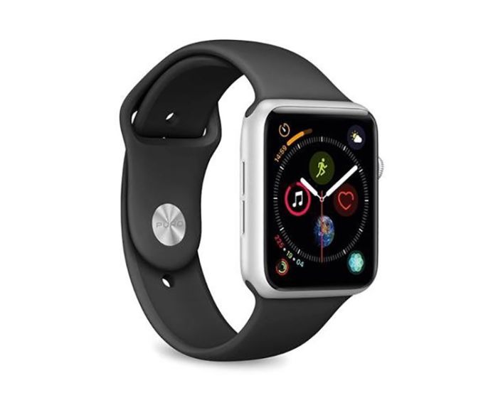 Puro Icon Softband Black - Λουράκια Σιλικόνης S / M & M / L για Apple Watch 42/44/45mm (1/2/3/4/5/6/7/SE)