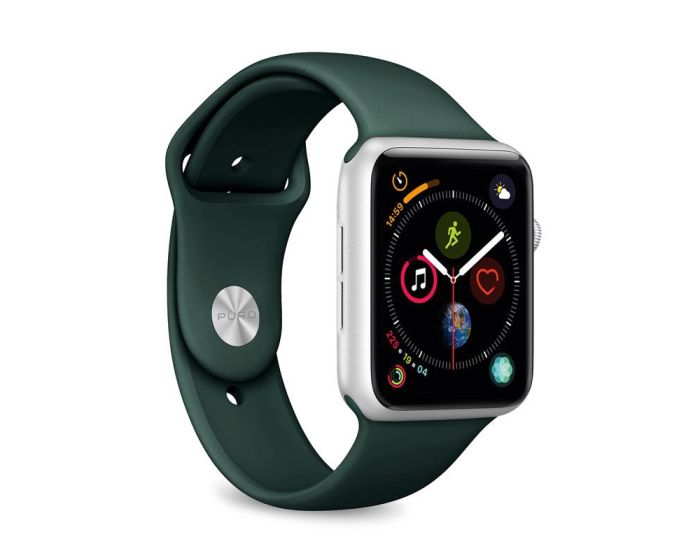 Puro Icon Softband Dark Green - Λουράκια Σιλικόνης S / M & M / L για Apple Watch 42/44/45mm (1/2/3/4/5/6/7/SE)