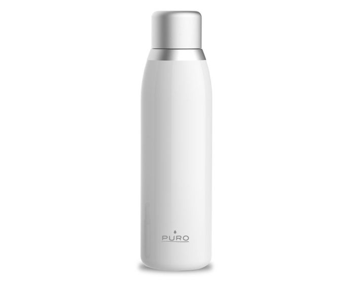 PURO Smart Bottle Double Wall Stainless Steel with Display 500ml Θερμός White