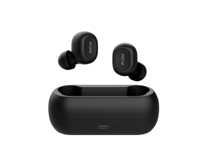 QCY T1 TWS Wireless Bluetooth Stereo Earbuds with Charging Box - Black