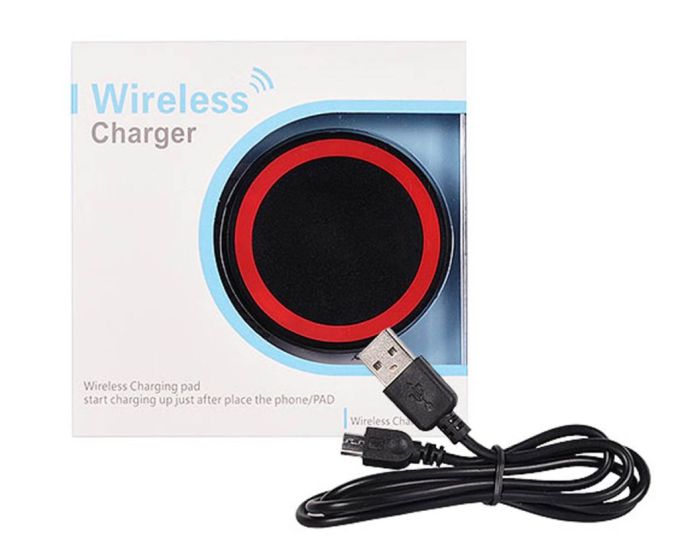Tel1 Qi Wireless Charger Ασύρματος Φορτιστής Type 1 Black - Red