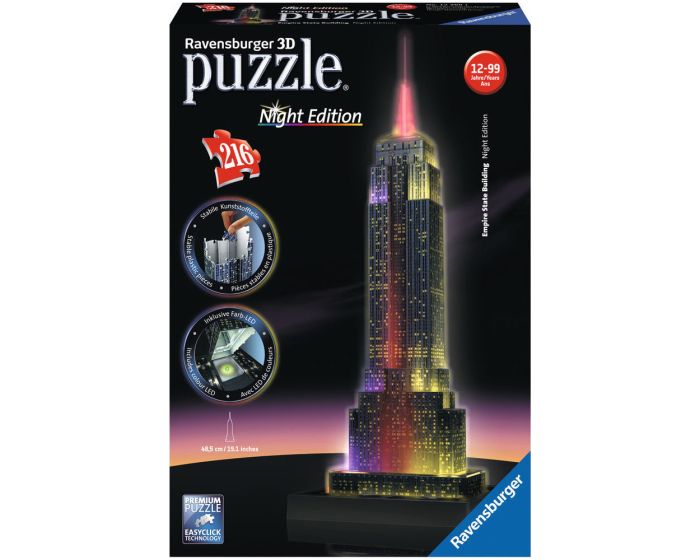 Ravensburger Night Edition 216pcs 3D Puzzle (12566) Empire State