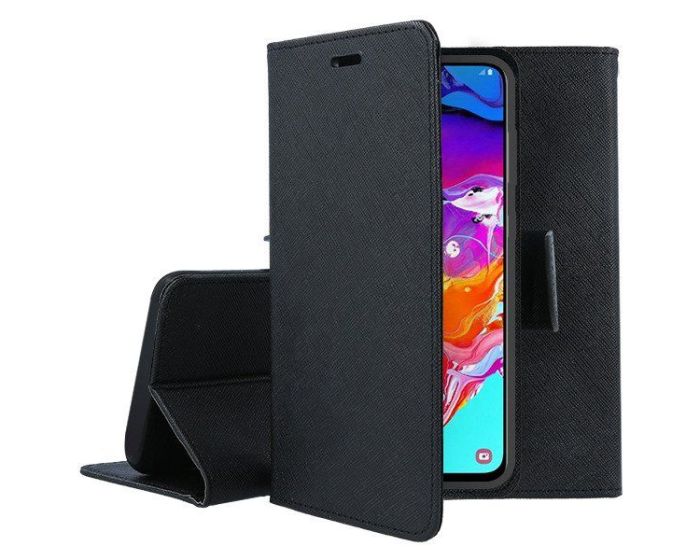 Tel1 Fancy Diary Case Θήκη Πορτοφόλι με δυνατότητα Stand Black (Realme C11)