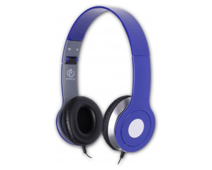 Rebeltec City Headphones with Microphone Ενσύρματα Ακουστικά Jack 3.5mm 1.2m - Blue