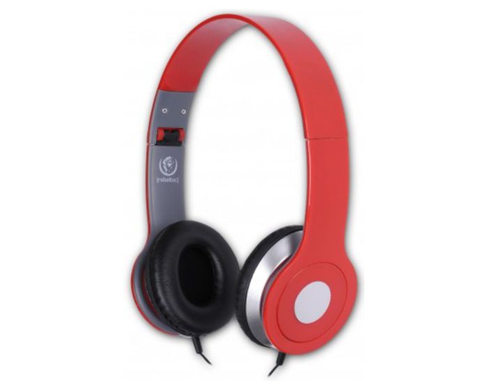 Rebeltec City Headphones with Microphone Ενσύρματα Ακουστικά Jack 3.5mm 1.2m - Red