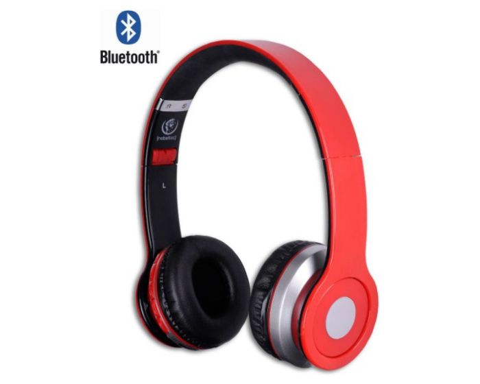 Rebeltec Crystal Wireless Headphones Ασύρματα Ακουστικά Bluetooth - Red