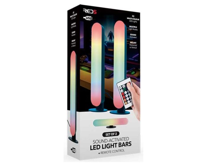 RED5 Set of 2 Sound Activated LED Light Bars-Σετ Ηχόμπαρες με LED που Αντιδρούν στη Μουσική