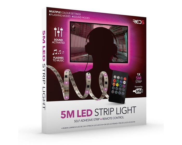 RED5 LED Lights Sound Controlled – LED Strip Μήκους 5 Μέτρων με Λειτουργία Φωτορυθμικού