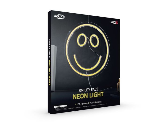 RED5 Neon Smiley Face – Διακοσμητικό Φωτιστικό τοίχου Χαμογελαστό Πρόσωπο