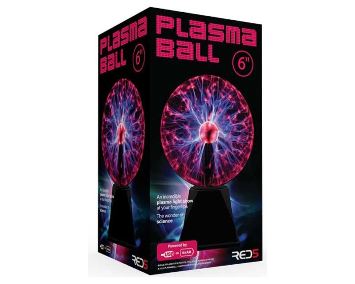 RED5 Plasma Ball 6 ιντσών USB Διακοσμητικό Φωτιστικό - Μαύρο