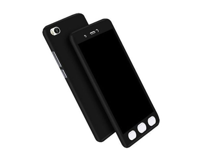 360 Full Cover Case & Tempered Glass - Black (Xiaomi Redmi 4X)