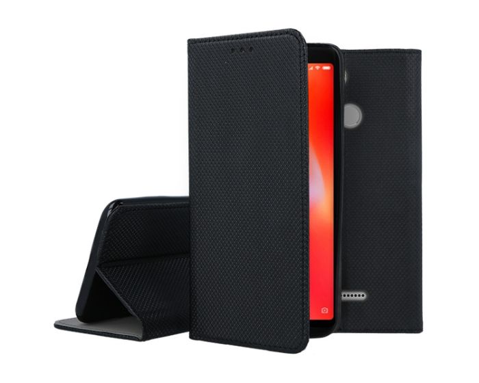 Forcell Smart Book Case με Δυνατότητα Stand Θήκη Πορτοφόλι Black (Xiaomi Redmi 6)