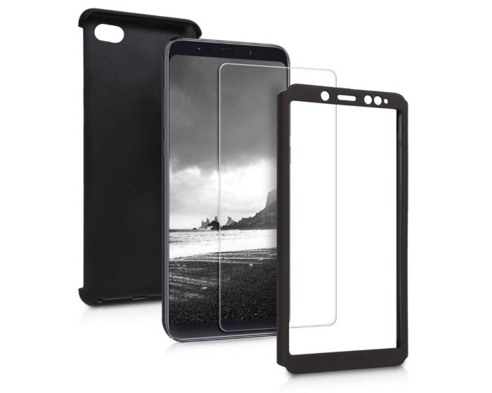 360 Full Cover Case & Tempered Glass - Black (Xiaomi Redmi 6)