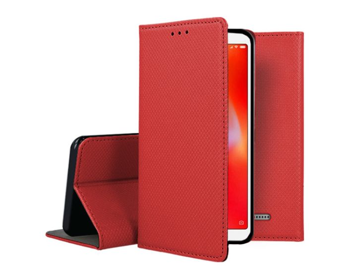 Forcell Smart Book Case με Δυνατότητα Stand Θήκη Πορτοφόλι Red (Xiaomi Redmi 6A)