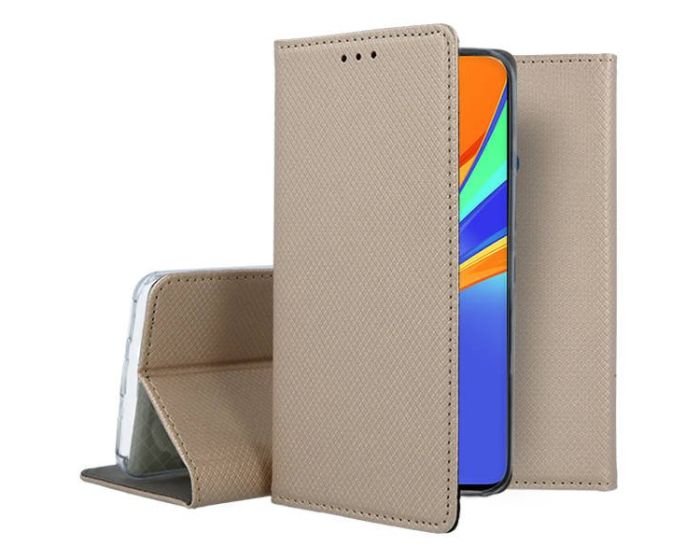 Forcell Smart Book Case με Δυνατότητα Stand Θήκη Πορτοφόλι Gold (Xiaomi Redmi 9C)