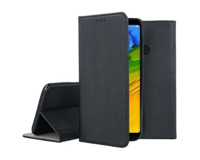 Forcell Smart Book Case με Δυνατότητα Stand Θήκη Πορτοφόλι Black (Xiaomi Redmi Note 5)