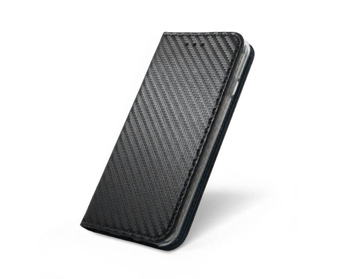Smart Carbon Book Case με Δυνατότητα Stand - Θήκη Πορτοφόλι Μαύρο (Xiaomi Redmi Note 5A)
