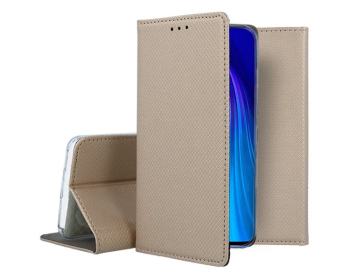 Forcell Smart Book Case με Δυνατότητα Stand Θήκη Πορτοφόλι Gold (Xiaomi Redmi Note 8)