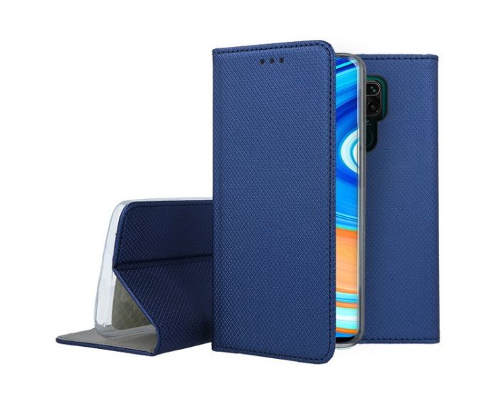 Forcell Smart Book Case με Δυνατότητα Stand Θήκη Πορτοφόλι Navy Blue (Xiaomi Redmi Note 9)