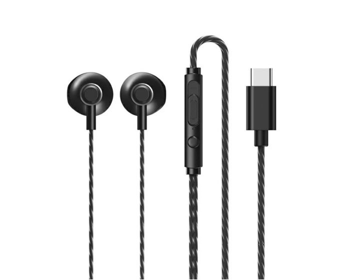 Remax RM-711a In-Ear Headphones Type-C Hands Free Ακουστικά - Black