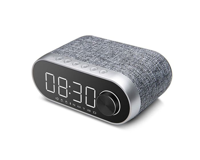 Remax RB-M26 Portable Bluetooth Speaker Alarm Clock Ασύρματο Ηχείο - Silver