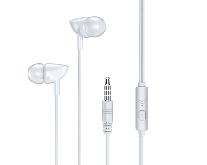 Remax RW-106 In-Ear Earphones Hands Free Ακουστικά White