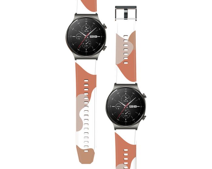 Silicone Replacement Band Camo Orange Brown Λουράκι Σιλικόνης για Huawei Watch GT2 Pro