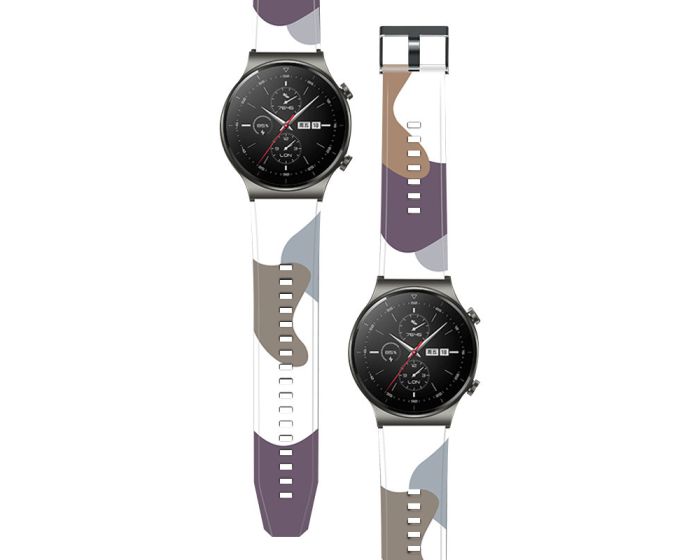 Silicone Replacement Band Camo Purple Λουράκι Σιλικόνης για Huawei Watch GT2 Pro