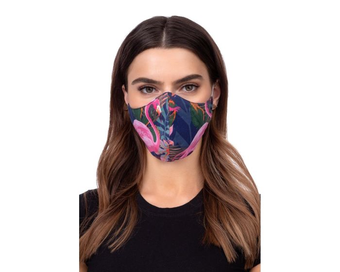Reusable Profiled Face Mask Προστατευτική Μάσκα Προσώπου - Flamingo